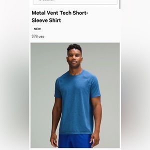 SOLD.  Lululemon Metal vent tech short sleeve skirt men’s medium